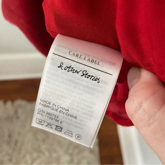 NWT & Other Stories Red Velvet A-Line Open Back Mini Party Dress size 2 - Picture 5 of 9